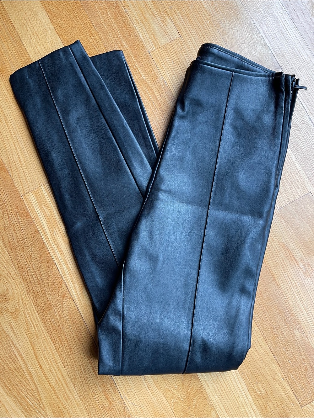 Zara Women’s Black Faux Leather Trousers